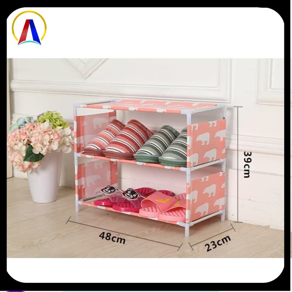 Rak Sepatu Portable Susun 3 Rangka Besi RS015 Murah Kuat Praktis #ANNAFII