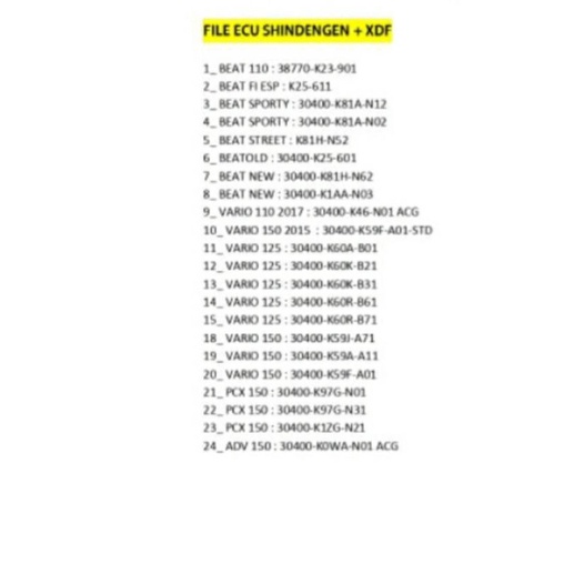 file bin & xdf untuk remap ecu shindengen