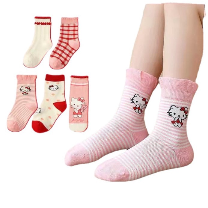 Kaos Kaki Anak Hellokitty 1 Set Isi 5 Pasang Socks