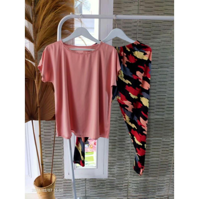 Pajamas set rayon premium/baju tidur/lengen pendek celana panjang