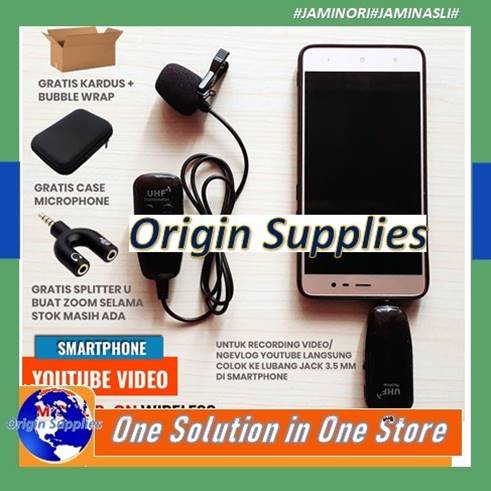 Microphone Mic Clip On Wireless 2.4G Vlogger Untuk Smartphone HP - UHF