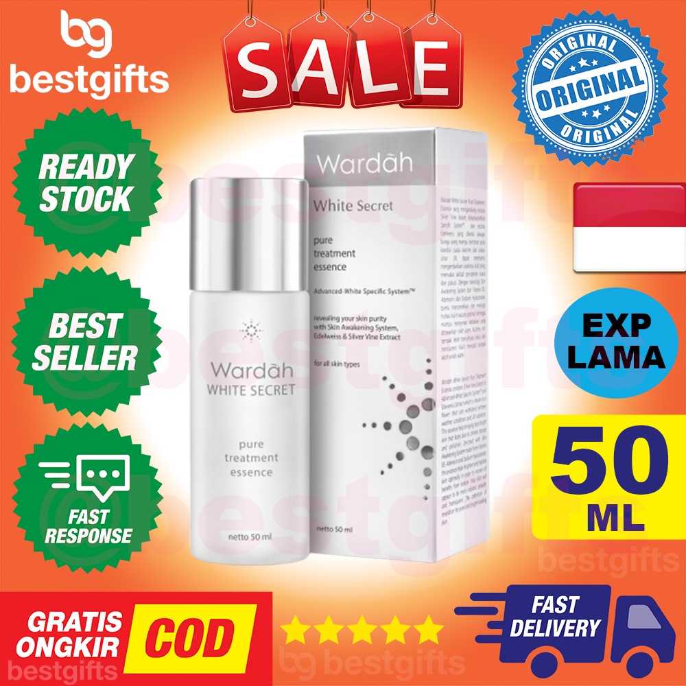 WARDAH WHITE SECRET PURE TREATMENT ESSENCE MENCERAHKAN KULIT MUKA PELEMBAB WAJAH HALUS BERSIH 50 ML