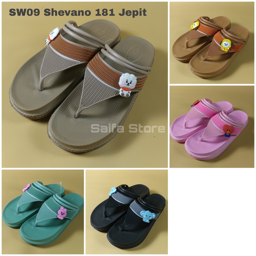 Sandal Wanita Original Shevano 181 Sandal Wedges Murah Sandal Wanita Murah Bahan Karet Phylon Premium Empuk Lentur Nyaman