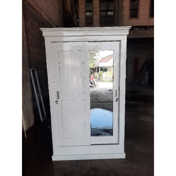 Lemari Pintu 2 Sleding Kayu Jati Jawa Timur