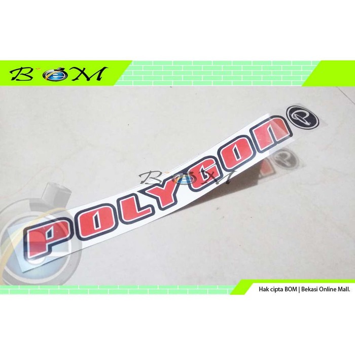 sticker stiker decal transparan speda sepeda logo polygon merah