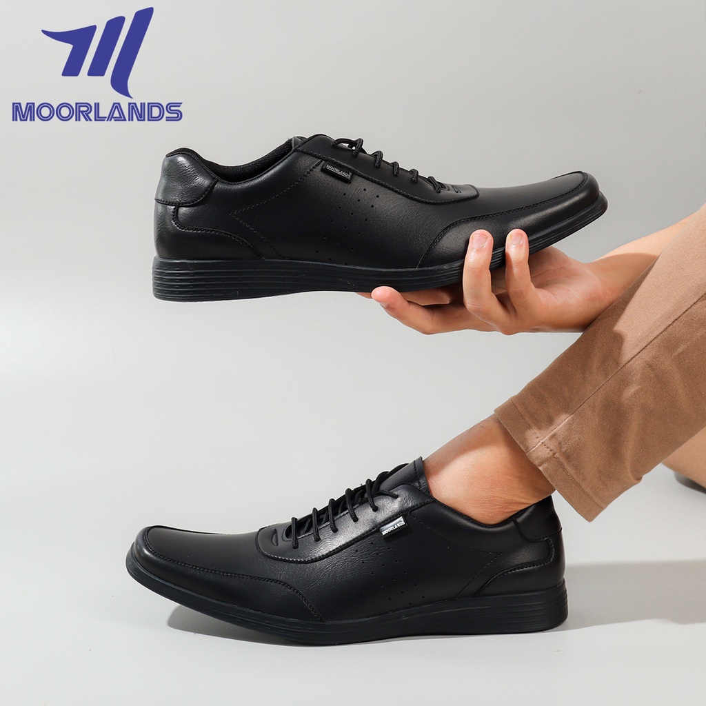 Moorlands Original Sepatu Pantopel Tali Pria Sepatu Hitam Pria Sepatu Kantor Pria