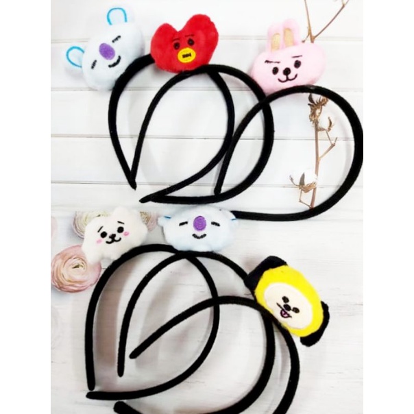 Bando Hitam motif Boneka BTS Korea style