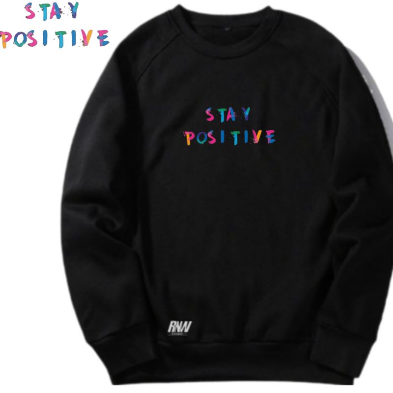 COD M-XXXL Sweater Crewneck Pria Best Seller STAY POSITIVE Distro ORI BOHEL/sunmori/anime/crewneck