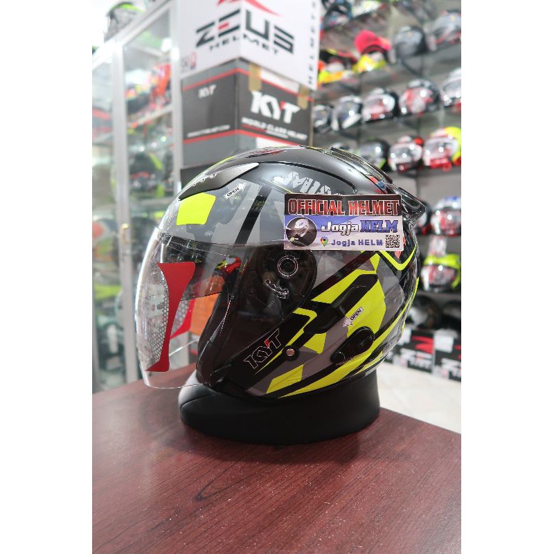 KYT Galaxy Slide #4 Mimetic Black Yellow 2Visor