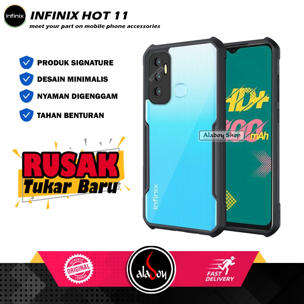 INFINIX HOT 11 Case Infinix Hot 11 2021 Armor Fusion Transparent Protection Camera Premium Casing