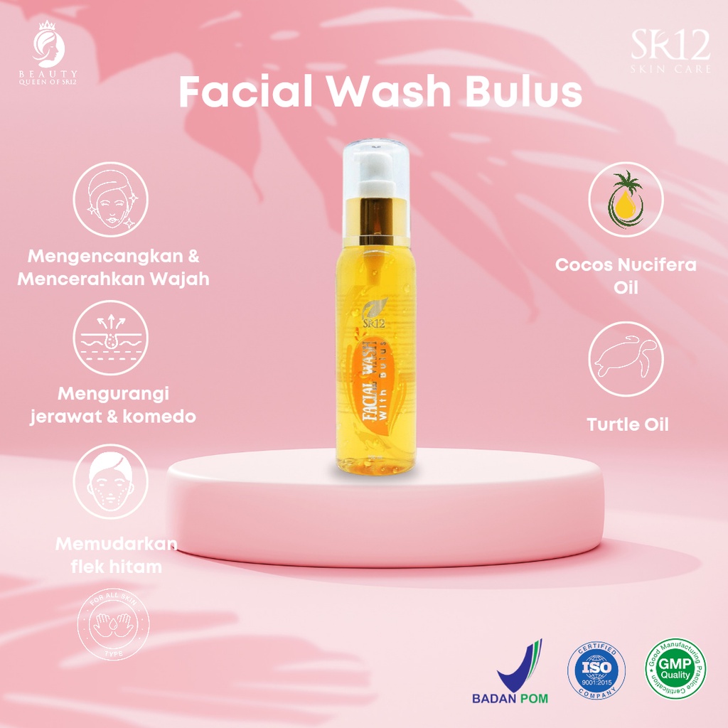 SR12 Facial Wash Bulus Sabun Cuci Muka Mengandung Minyak bulus Daily Cleanser Mencerahkan Kulit  Wajah Glowing Bisa Dipakai Seluruh Tubuh Anti Bakteri