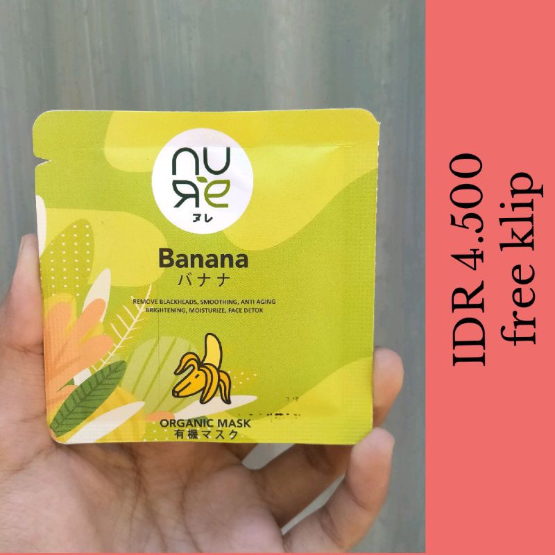 [BUY 3 FREE SPATULA] NURE BEAUTY Varian Banana Organic Wash Off Mask 5gr