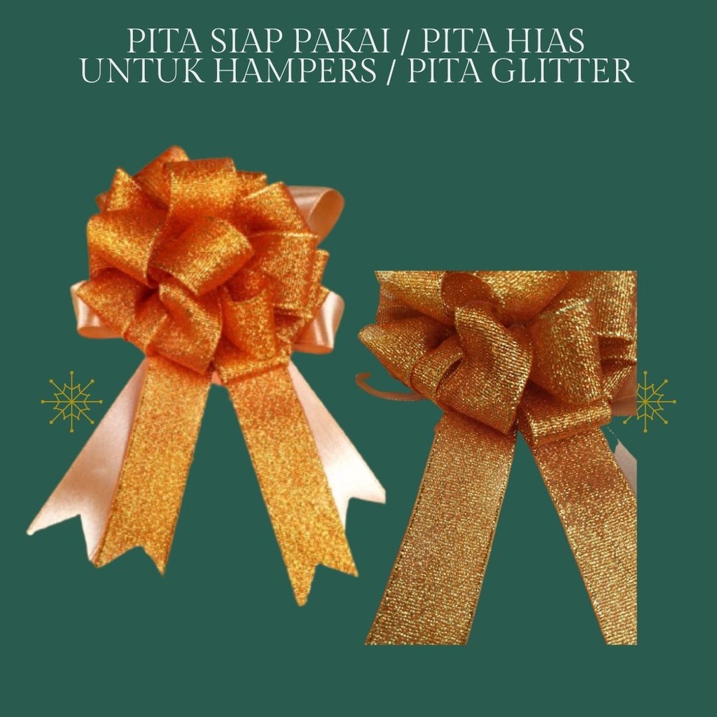 

Pita Siap Pakai / Pita Hias Untuk Hampers / Pita Glitter