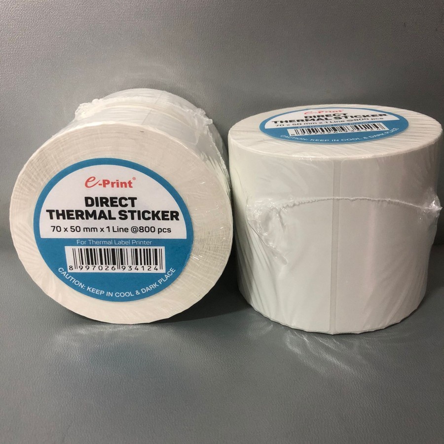 

Direct Thermal Sticker 70x50 mm 1 line 800 pieces e-Print Gap 2 mm Core 1 inch