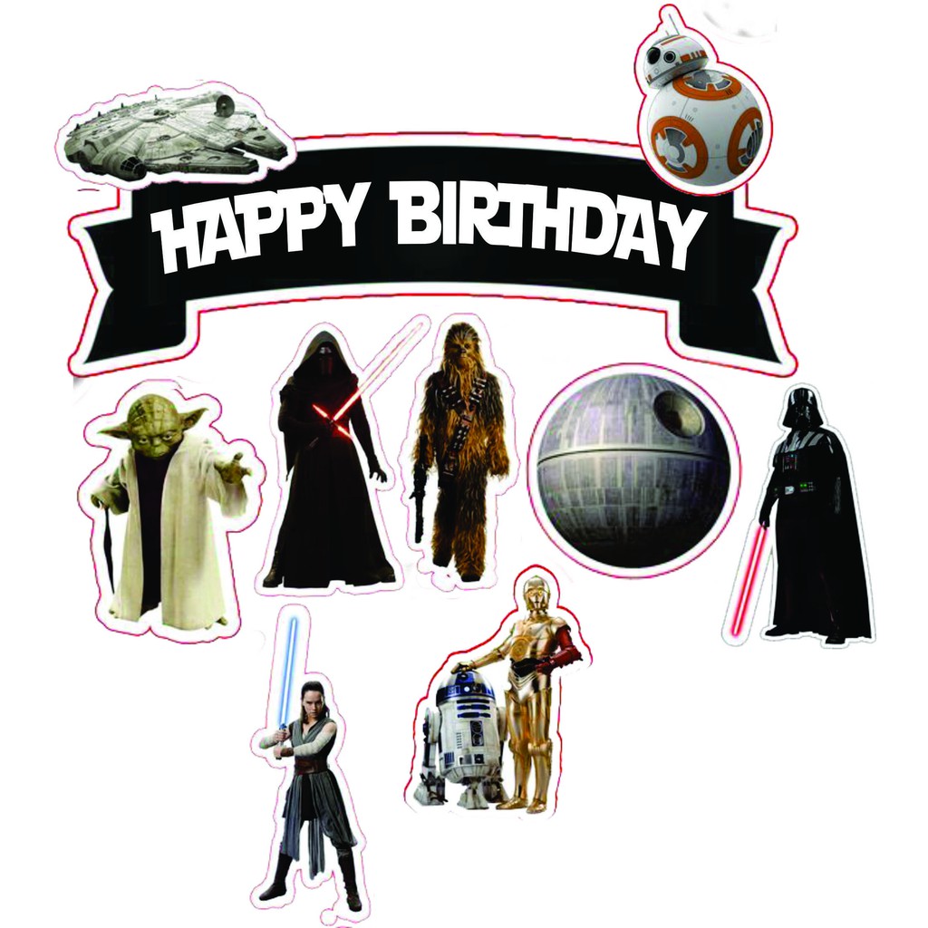 

TOPPER CAKE CUSTOM TOPPER ULANG TAHUN / HIASAN KUE STAR WARS