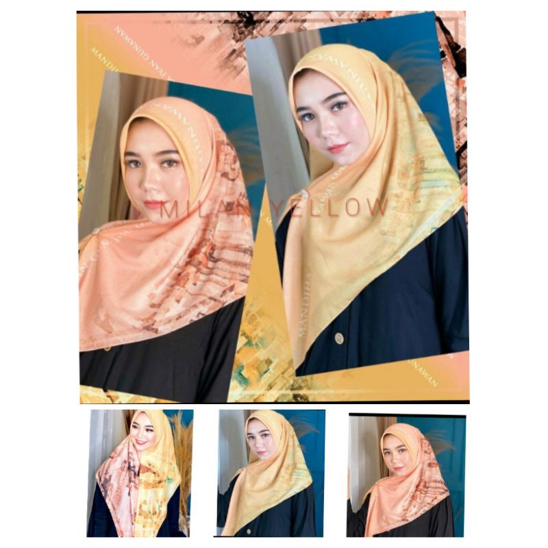 Ivan Gunawan Fashion Scarf Mandjha Milan Yellow Pink Orang Ready Stok juga warna lainnya chat info