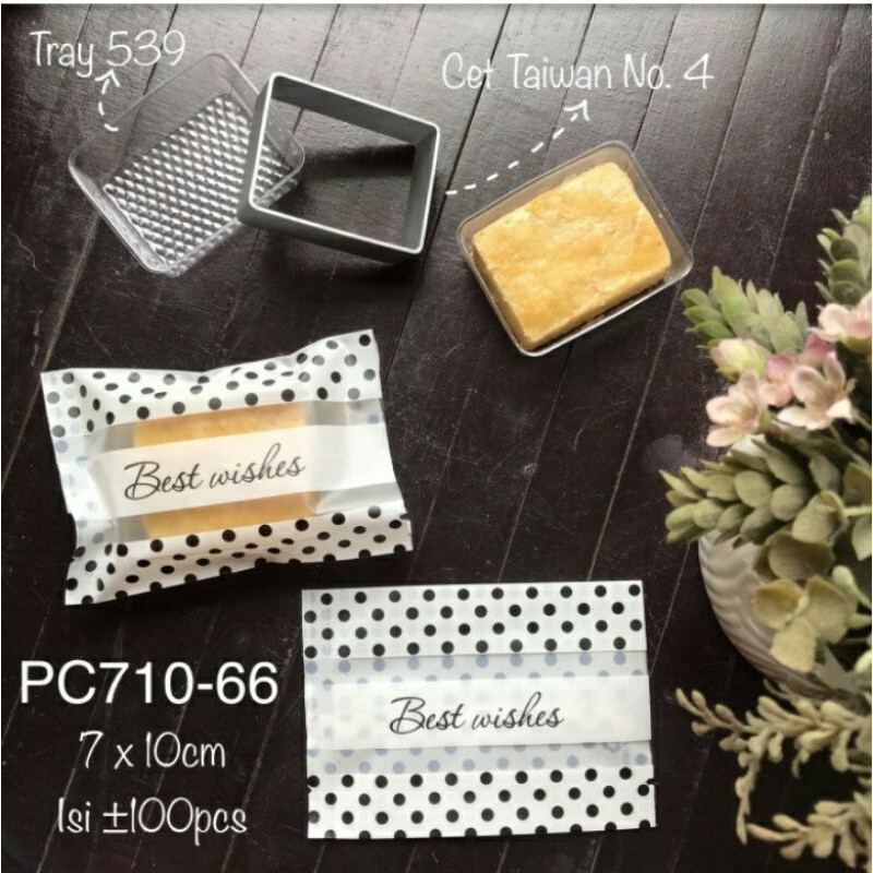 

PC710-66 Plastik Nastar, Cookies Best Wishes Dot Hitam