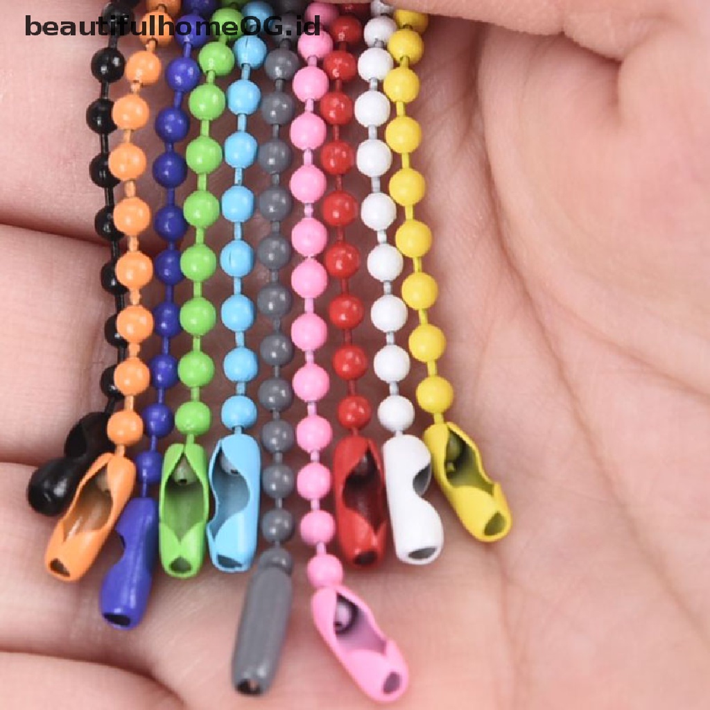 10pcs / set Gantungan Kunci Manik-Manik Bola Warna-Warni 2.4mm Untuk Membuat Perhiasan Diy