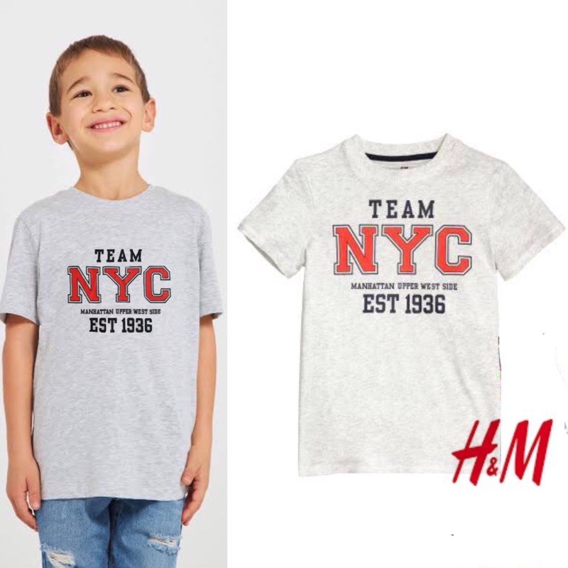 H&M ORIGINAL Baju Kaos Tshirt Anak Anak Laki Laki Cowok Team NYC HNM H&M Haenem Original