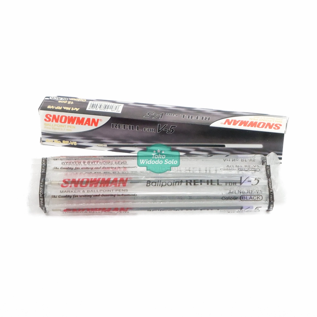 

Isi Pulpen Snowman V5 RF V5 Hitam Bhitamolpoin Ballpoint 0,7mm - 12 Buah