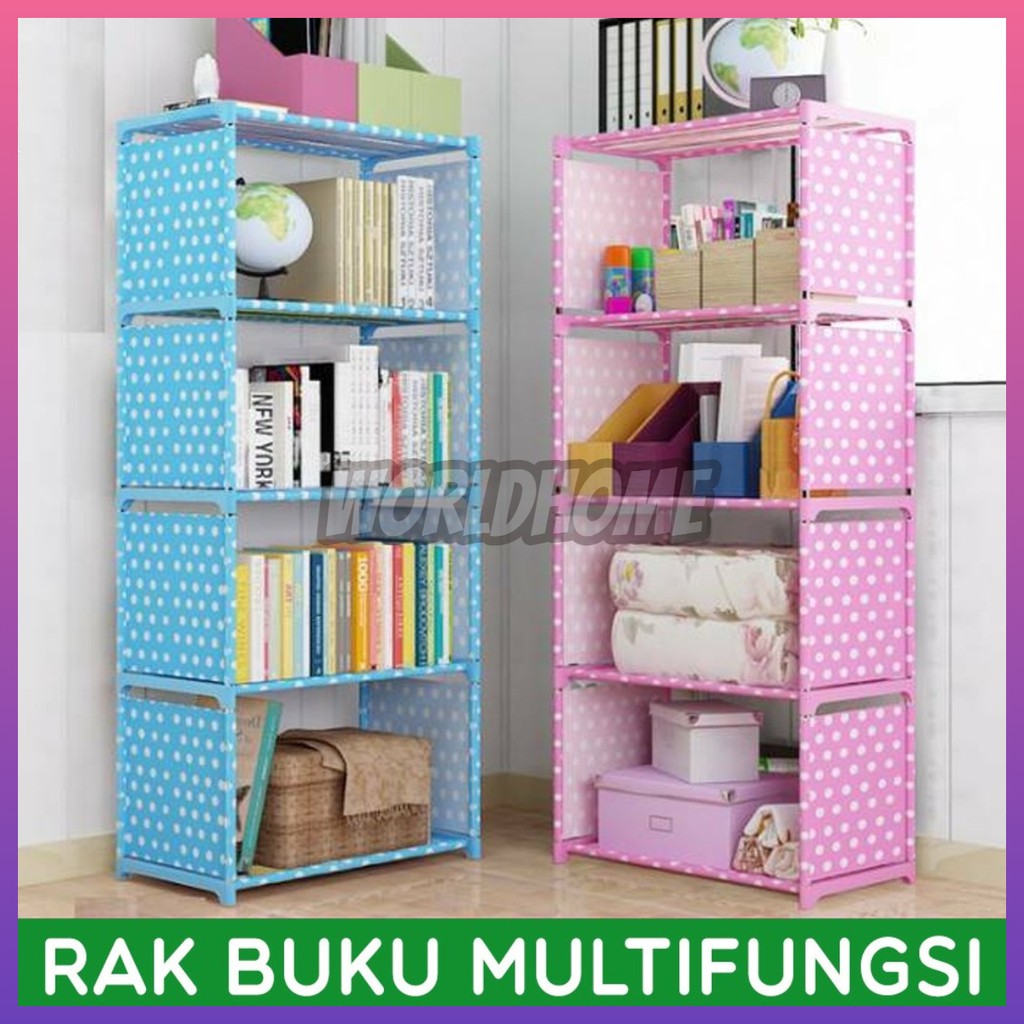 Rak Buku Rak Serbaguna Lemari Multi Fungsi Rak Bermotif