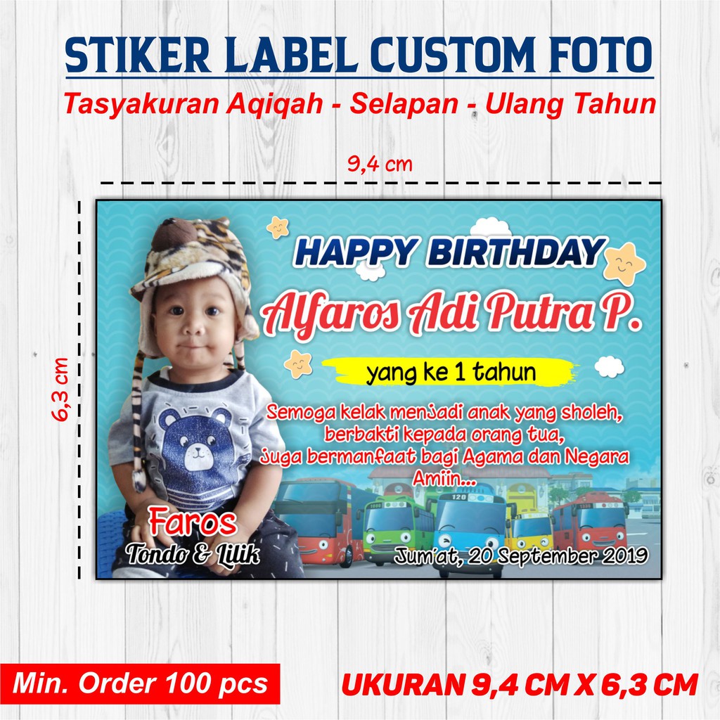 Stiker Ulang Tahun Custom Shopee Indonesia