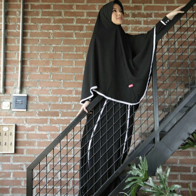 Gamis hafshoh hitam brand aulia fashion ready agen bogor