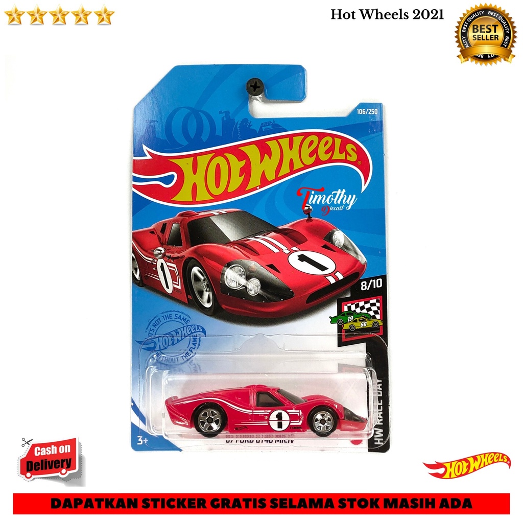Hot Wheels 67 Ford GT40 MK.IV Merah Timothy Diecast