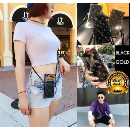 Casing Iphone X / 8 PLUS / 7 PLUS / 8 / 7 LV Logo Mirror Case Cover Kaca