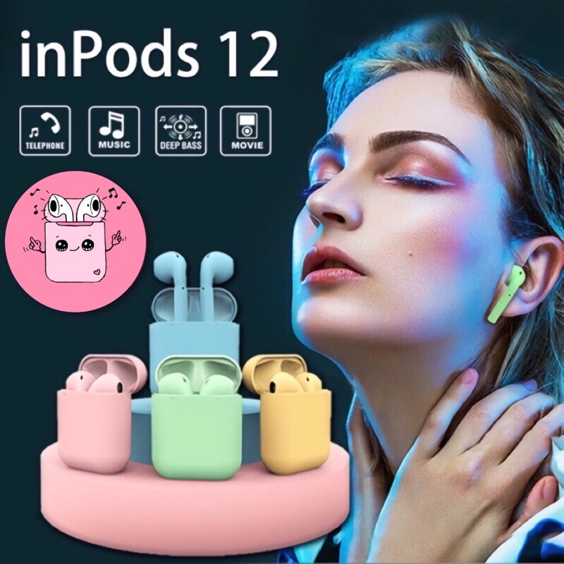 [COD] Inpods 12 i12 Air Pod TWS Earphone Headset Wireless Bluetooth 5.0 Tanpa Kabel In Ear For Andro