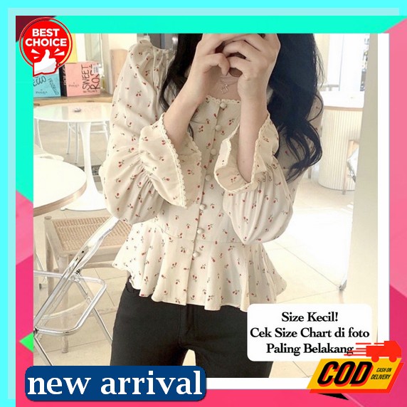 Blouse Blus Baju Atasan Korea Sabrina Cewek Top Blouse Wanita Terbaru Kekinian Korean Style Cewe [Bu