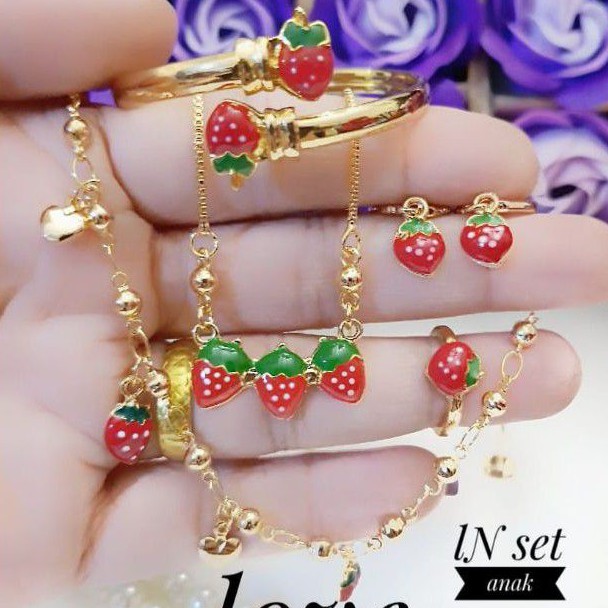 xuping set perhiasan anak lapis emas 18k 0406l