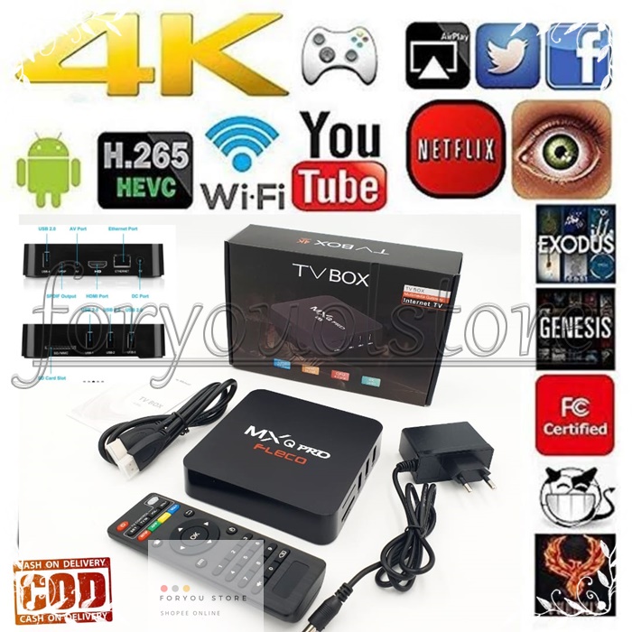 TERLARIS COD (CASH ON DELIVERY) TV BOX Android MXQ-Pro 4K Smart TV Media Player/ Smart TV Box/ LAN TV Box Android