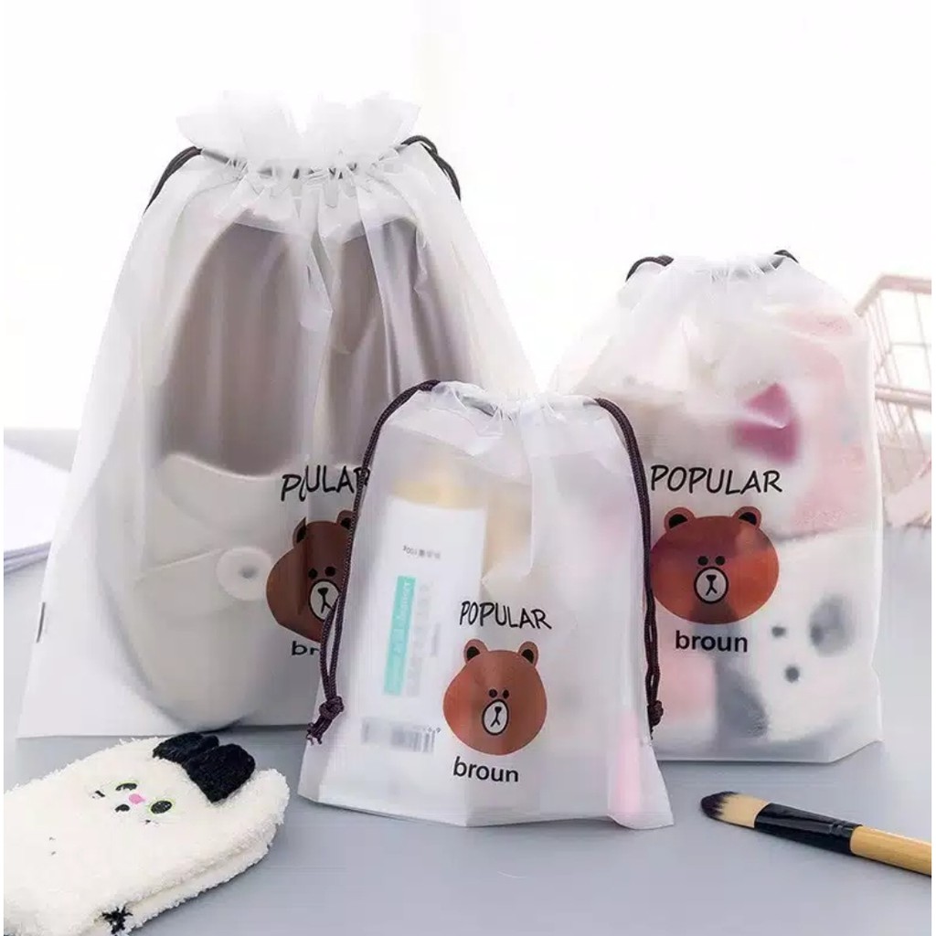 Travel Shoes Pouch Organizer Tas Sepatu Serut /Makeup/Tas Kosmetik