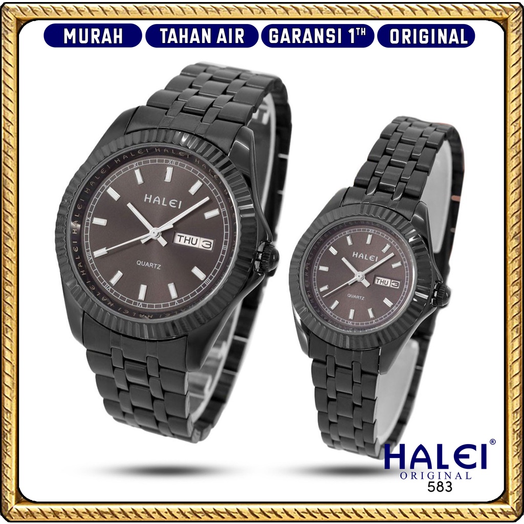 Premium (RRW) #Jam Tangan Halei ORI #Garansi 1 Tahun #Jam Tangan Rantai Couple Bulat Ada Tanggal