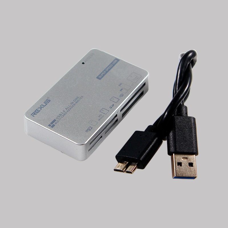 Card reader writer rexus Cf Sd mmc mini Tf Ms Xd Micro ms m2 6 slot usb 3.0 5Gbps rxc-308 - Pembaca kartu memory usb3.0 rxc308