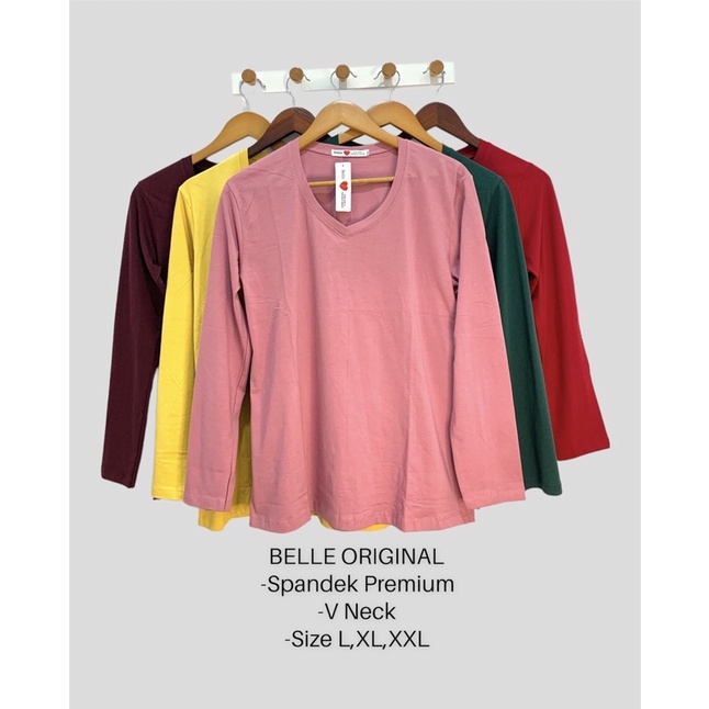Kaos polos belle ori 100% lengan panjang murah uk L XL XXL