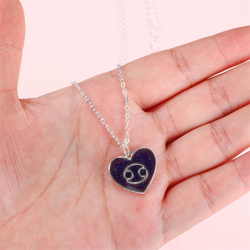 Kalung Liontin 12 Rasi Bintang Warna silver Untuk Pria Dan Wanita