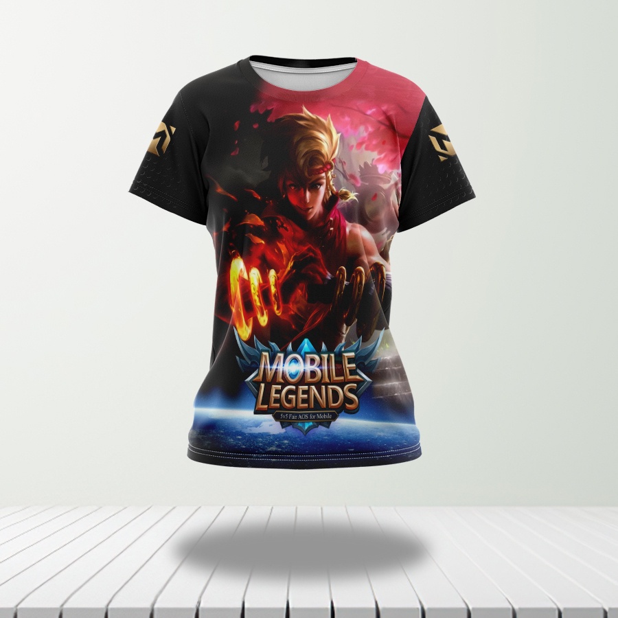 Baju Kaos Tshirt Wanita Mobile Legends Hero Yin Full Printing Custom
