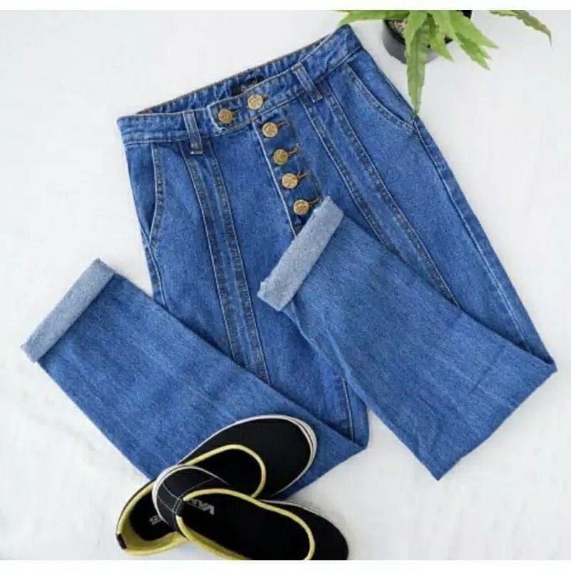 Celana Boyfriend Wanita Kancing 5/Boyfriend Pants/Celana Jeans Wanita Celana Kancing 5/Celana Kulot