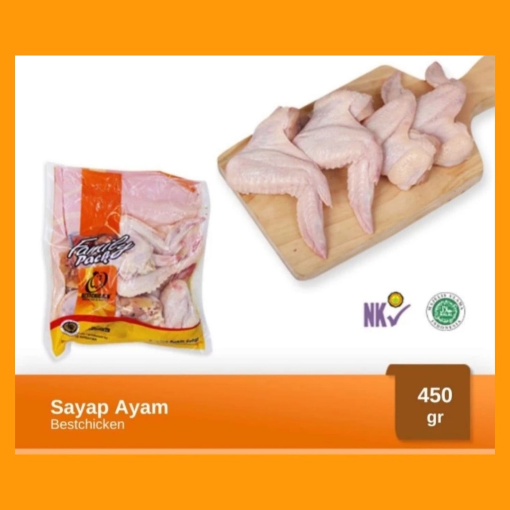 

Daging Ayam Sayap Utuh HALAL MUI @450gram