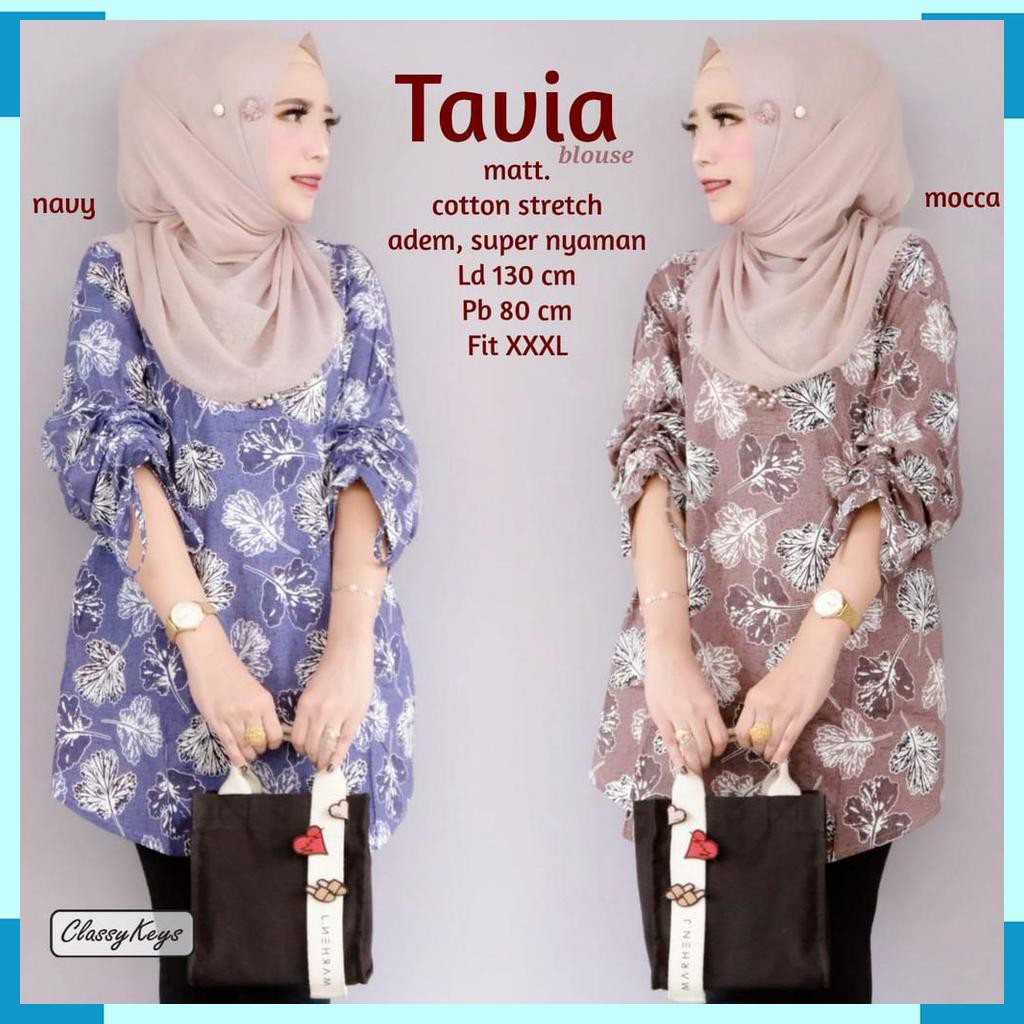 TUNIK MOTIF. TAVIA TUNIK. ATASAN FASHION MUSLIM WANITA. BY CLASSYKEYS