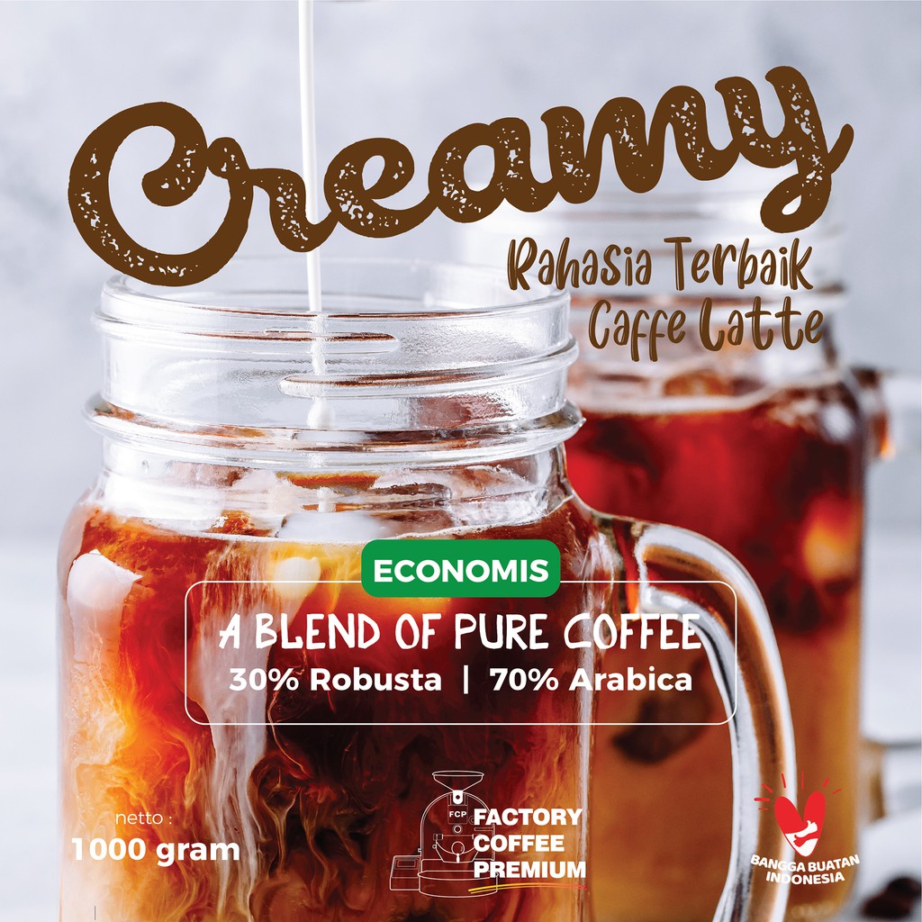 

1KG Biji Kopi CREAMY Raja Caffee Latte Harga Grosir - Beans