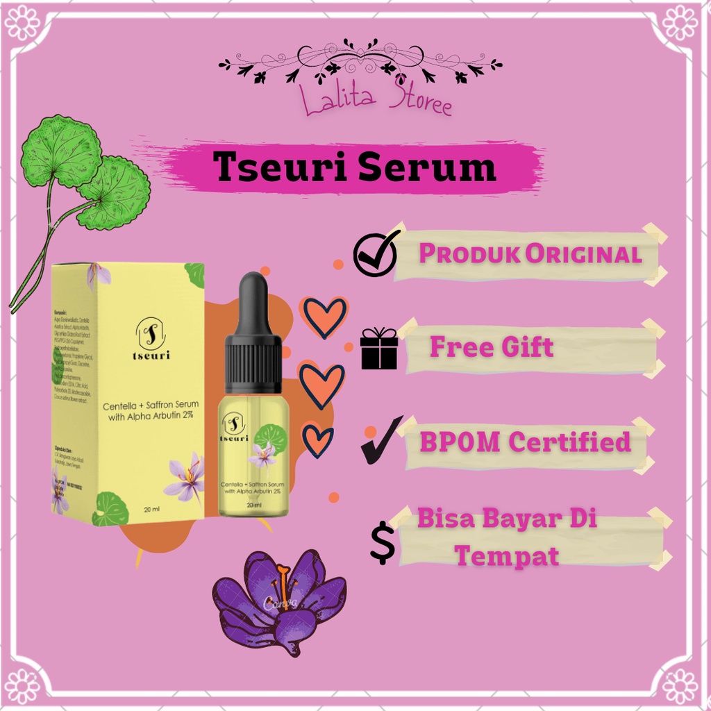 TSEURI SERUM CENTELLA SAFFRON ALPHA ARBUTIN BPOM 20ML