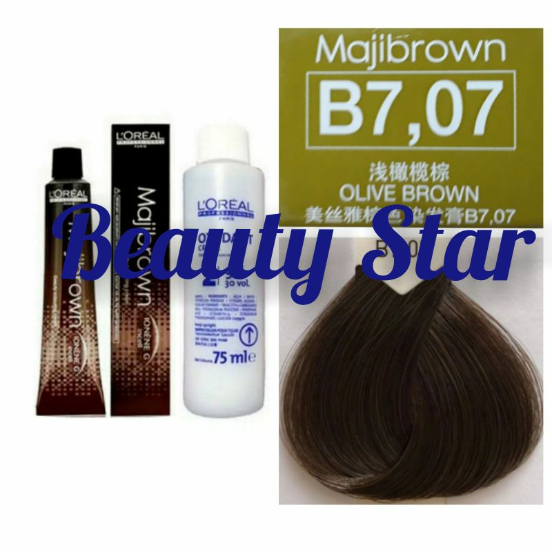 LOREAL MAJIBROWN NO. B7.07 OLIVE BROWN & OXYDANT 75ML