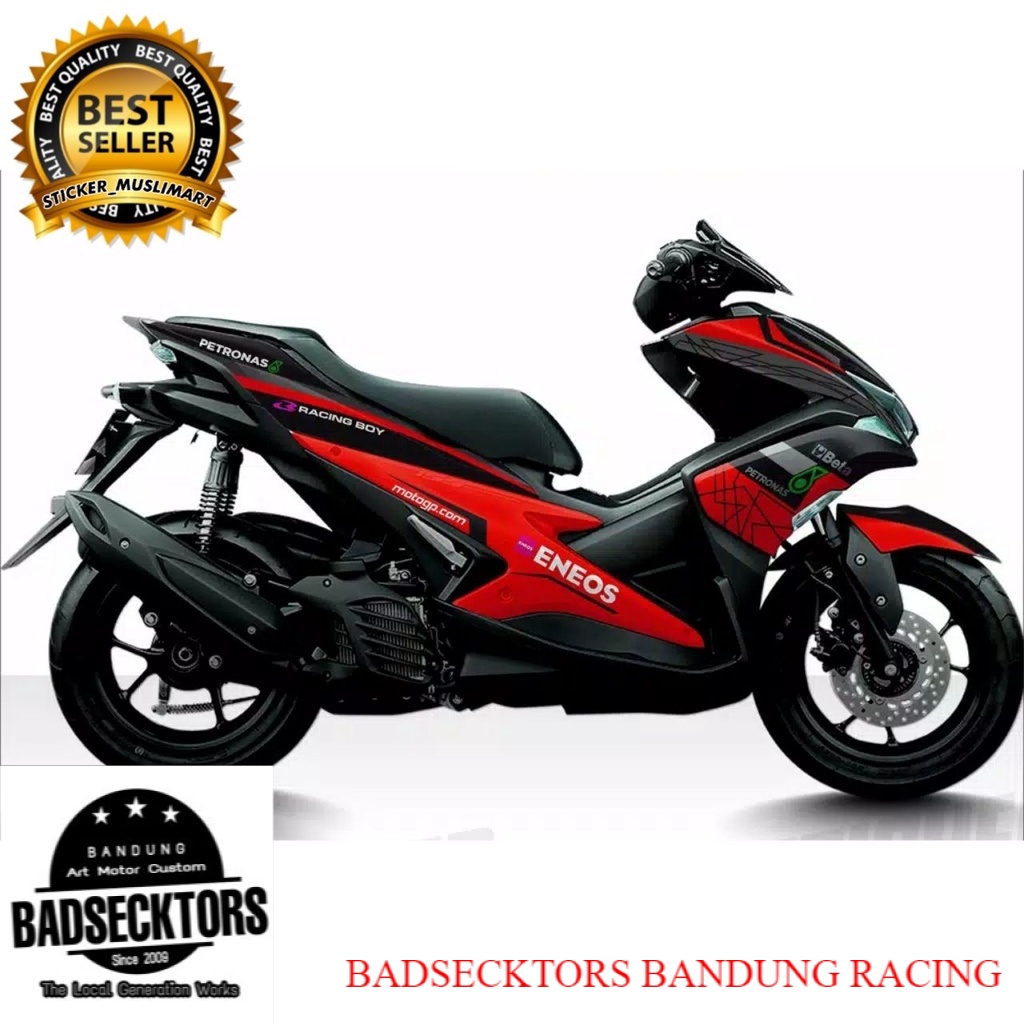 Decal aerox motif eneos grafis merah kuning keren