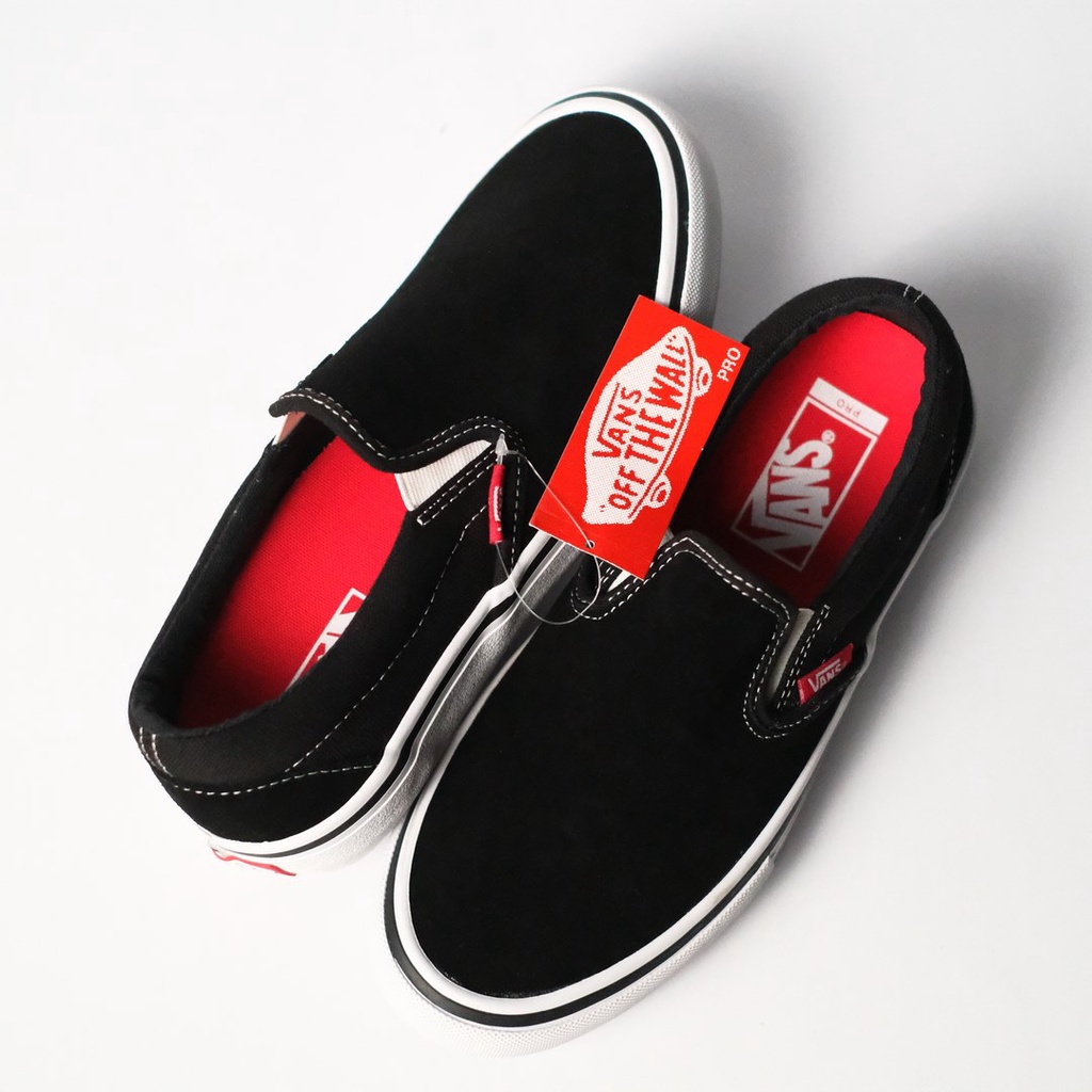 SALE DISKON! V4NS PRO SLIP-ON BLACK/WHITE 100% ORIGINAL BNIB