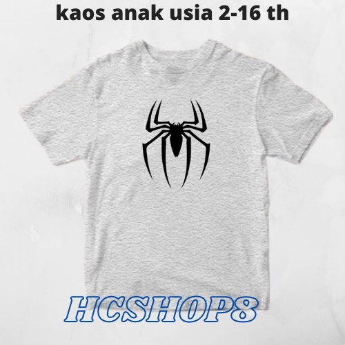 Kaos Anak Ideal Spiderman Usia 2-16th Unisex Cowok Cewek Kaos Oblong Anak Pakaian Anak Laki Laki Perempuan