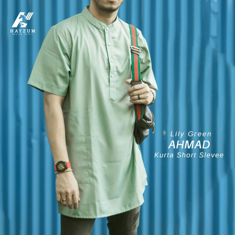 Kurta Ahmad Short Sleeve Kurta Lengan Pendek By Elmina hijab dan Hayzum