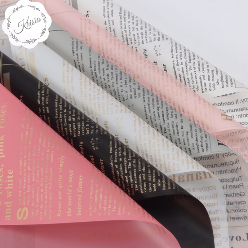 

FLOWER WRAPPING “ MAGAZINE / NEWSPAPER HERBACEOUS “ OPP CELLOPHANE KERTAS PEMBUNGKUS BUNGA ( ECER )